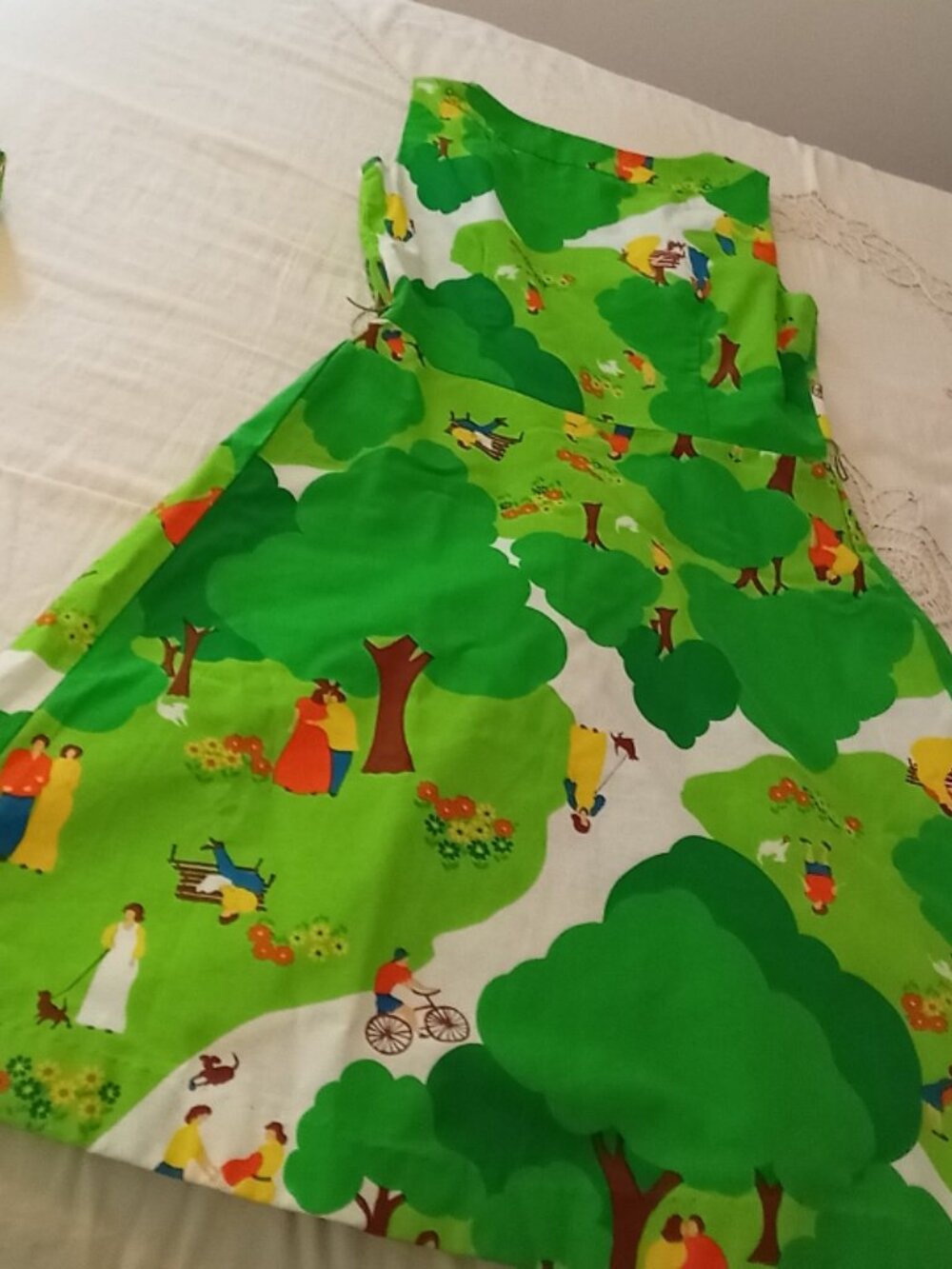 Rare Unworn 1950s/1960s Malia Honolulu Park Novelty Print Dress - Mint NOS - Picture 5 of 13